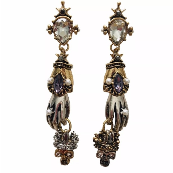 Jewelry - Skull Punk Dangle Earrings Halloween Skeleton Jewelry